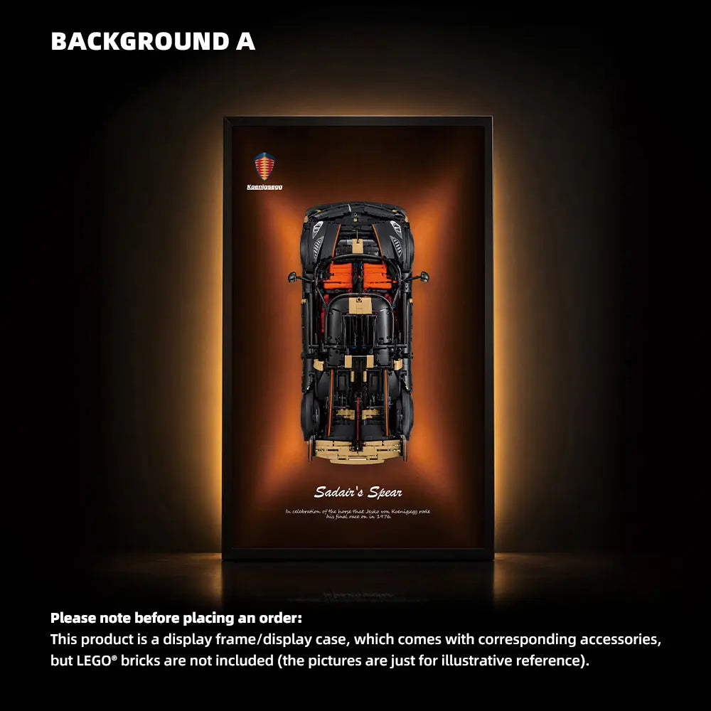 Wall Display Frame for LEGO® Technic™ 42232 Koenigsegg Sadair's