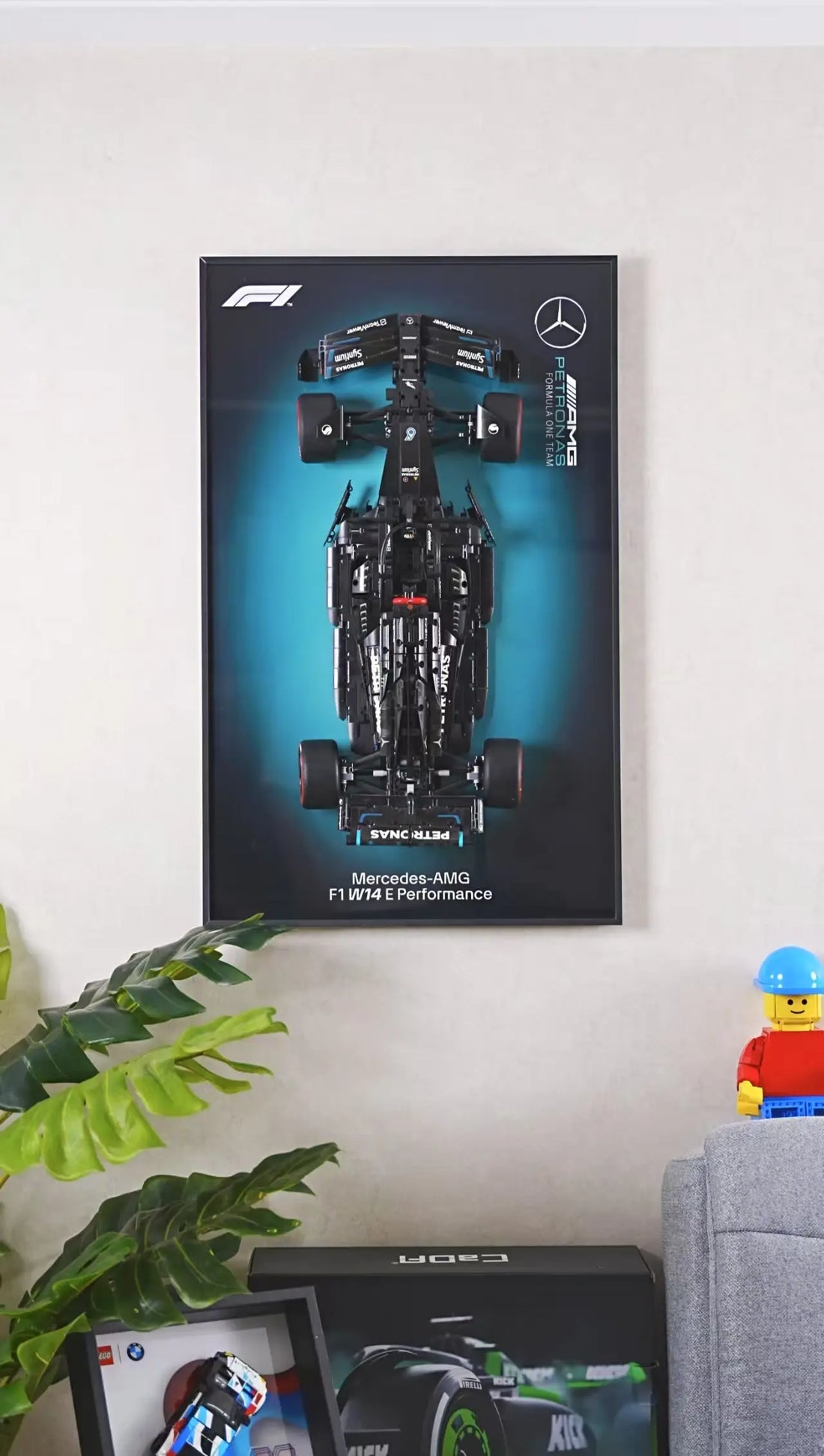 When the 42171 "Silver Arrow Legend" Takes to the Wall: A Revelation of F1 Hybrid Aesthetics with 80×50 Aluminum Frames × LEGO™ Car Wall Mount for Technic