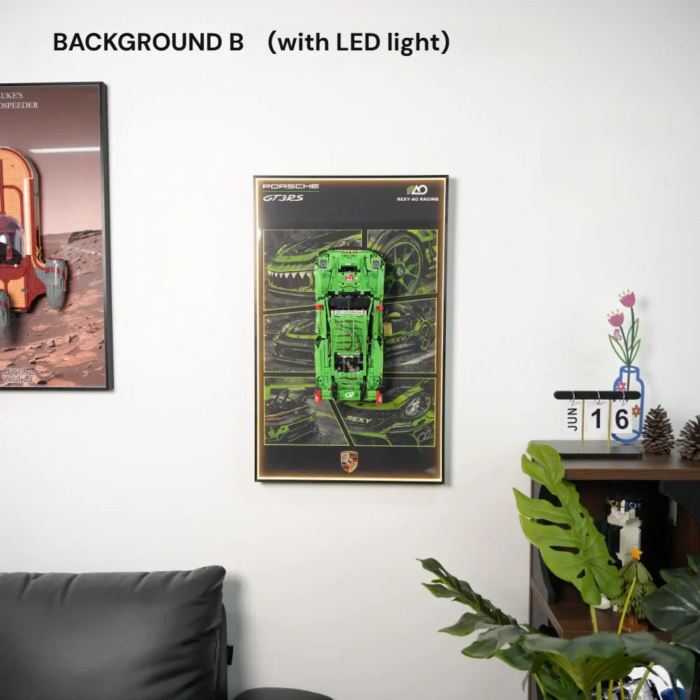LEGO Display Frame for Porsche 911 GT3 R REXY AO Racing Car (42224): A Mechanical Tribute to the Track Legend & DIA Display Guide