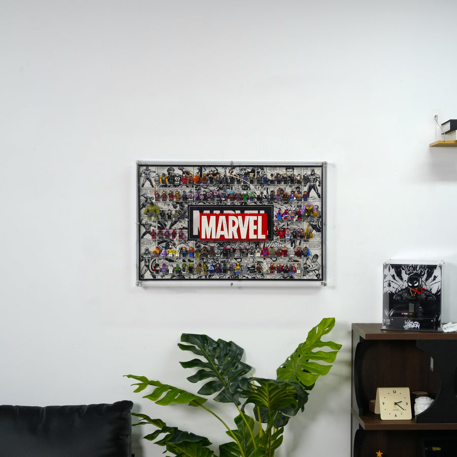 LEGO Marvel Logo & Minifigure Display
