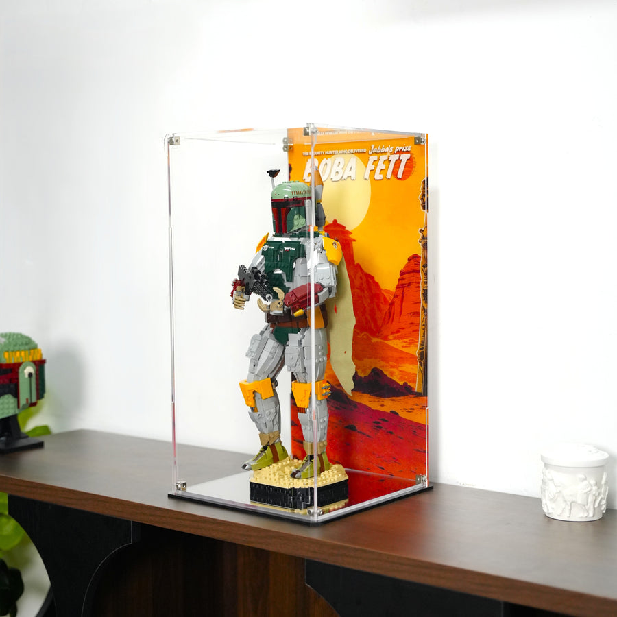 LEGO Boba Fett 75455 display guide featuring ROTJ Boba Fett Star Wars collector design