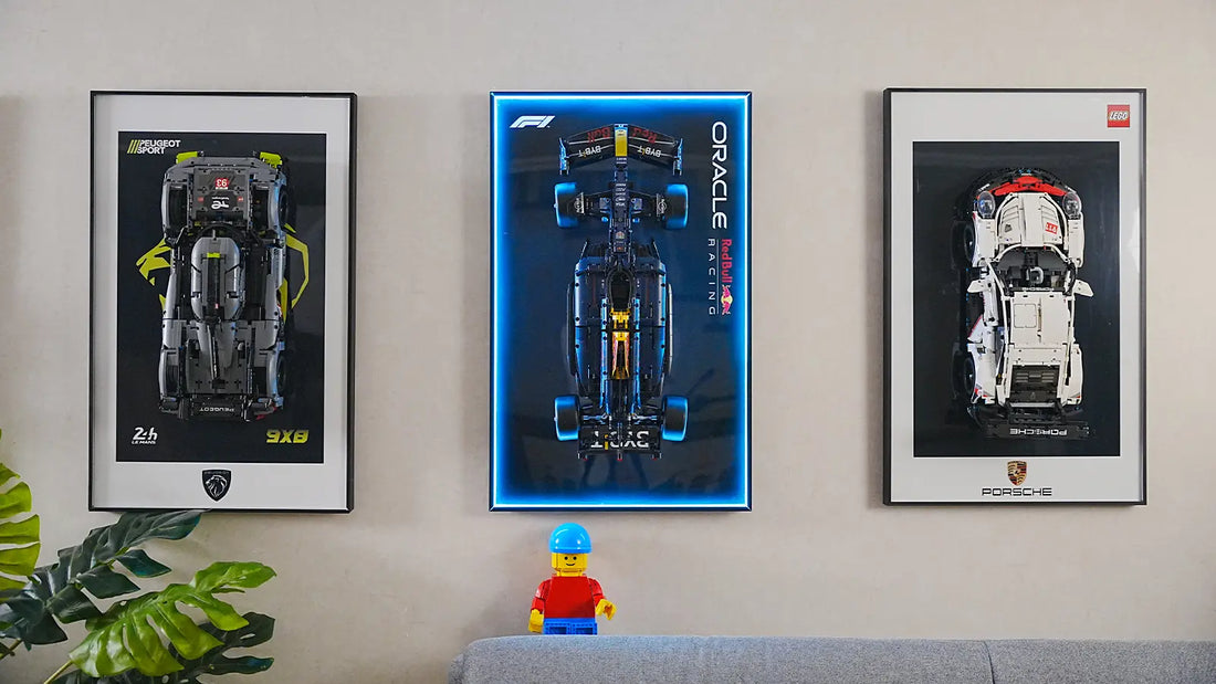 When the 42206 "Red Bull Warhorse" Takes Center Stage on the Wall: A Fusion of F1 Tech Aesthetics with 80×50 Aluminum Frames and a LEGO™ Technic Car Wall Mount