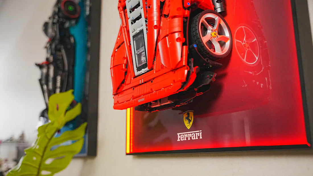 When the 42207 "Prancing Horse Silver Arrow" Takes Center Stage on the Wall: A Manifesto of F1 Mechanical Aesthetics with an 80×50 Aluminum Frame × LEGO™ Car Wall Mount for Technic