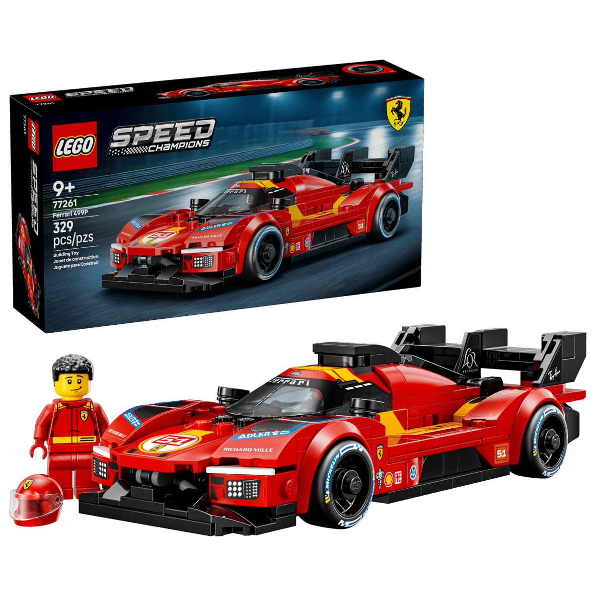 Lego Speed Champions Ferrari 499P Display — Celebrating Ferrari's Return to Le Mans Through Motorsport Wall Art