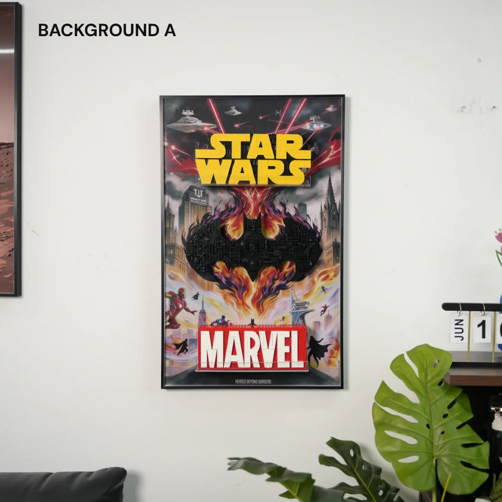 LEGO Display Frame for Marvel & Batman & Star Wars Logo Trinity (75407&76330&76313): A Tribute to Pop-Culture Legends & DIA Display Guide