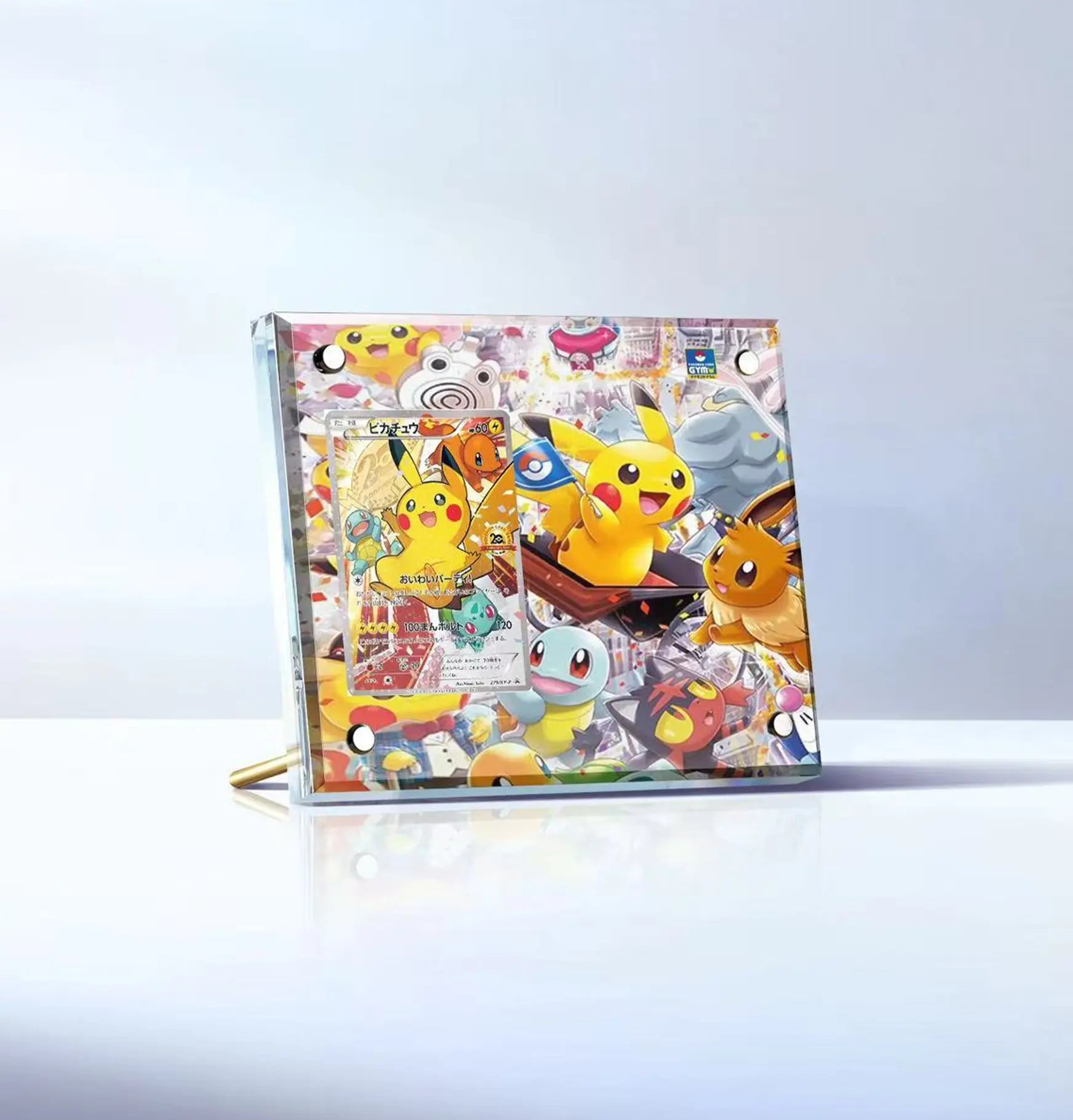 Acrylic Freestanding Display Stand for Pokémon Cards - Clear Vertical Showcase for Collectible Trading Cards, Desk & Shelf Decor