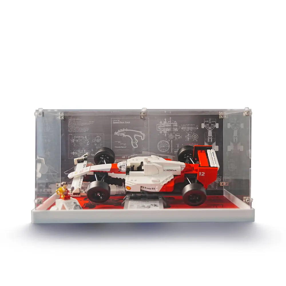 Acryl-Vitrine LEGO MCLAREN MP4/4 F1 & AYRTON SENNA