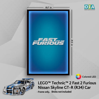 LEGO™  2 Fast 2 Furious Nissan Skyline GT-R R34 Car (42210)Wall Mount Frame for Technic™