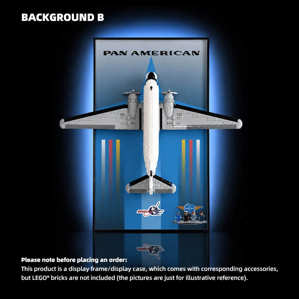 Wall Display Frame for LEGO® Douglas DC-3 PAN AM Airliner minus (11378)