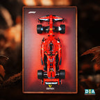 Cadre d'exposition en noyer noir artisanal LEGO™ pour le set TECHNIC Formule 1