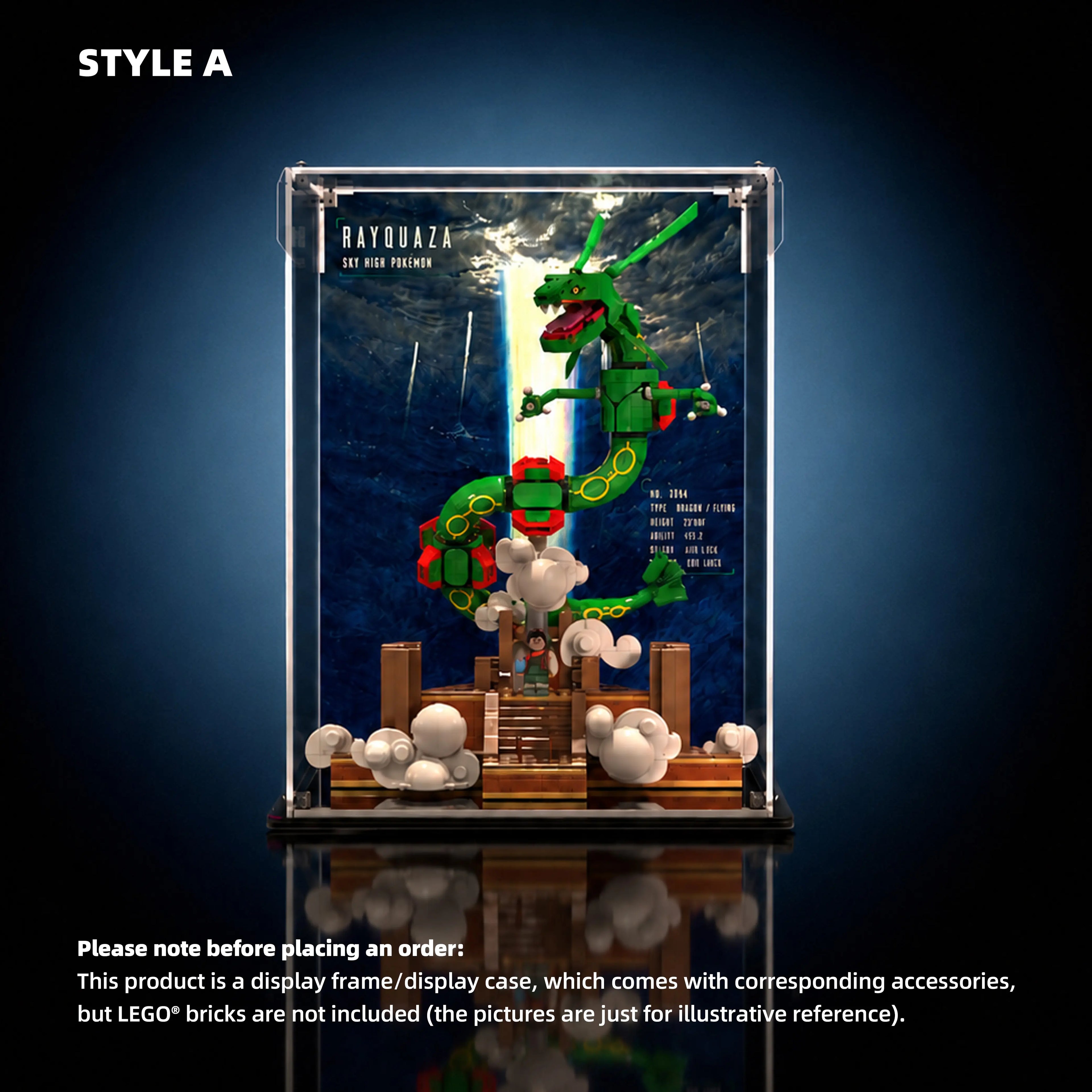 Acrylic Display Case for LEGO® Pokémon Rayquaza (72168)