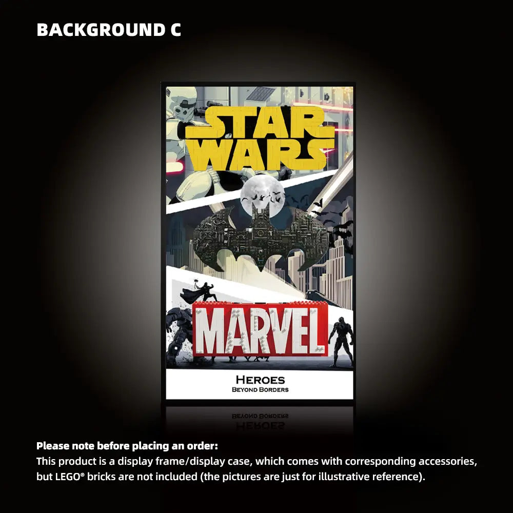 Wall Display Frame for LEGO Star Wars, Batman & Marvel Logos (75407, 76330, 76313)