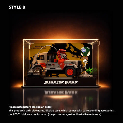 Acrylic Display Case for LEGO® Jurassic Park Jeep Wrangler (77984)