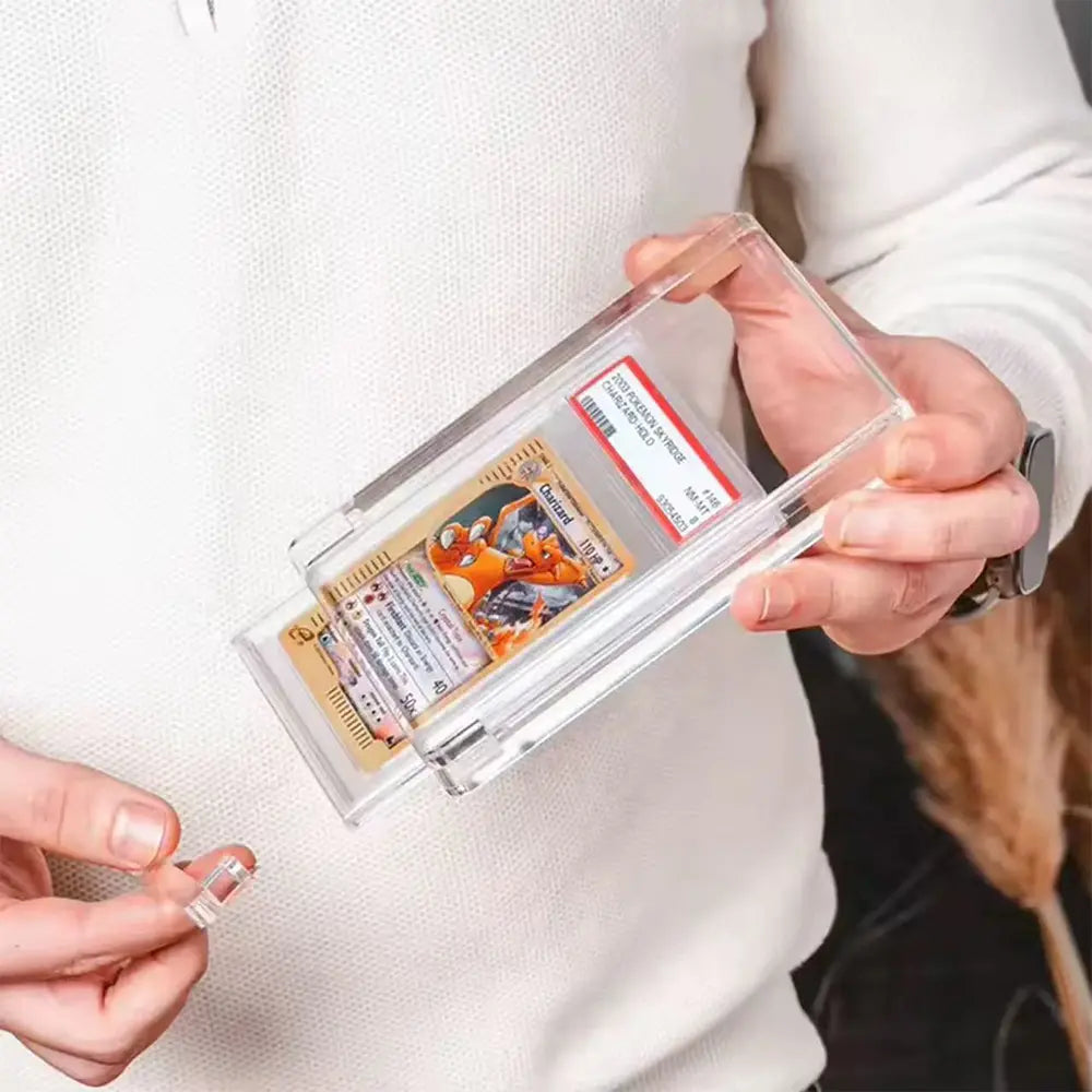 Pokémon Graded Card Acrylic Protective Case - Clear Hard Shell Holder for PSA CGC Slabs, Scratch Resistant
