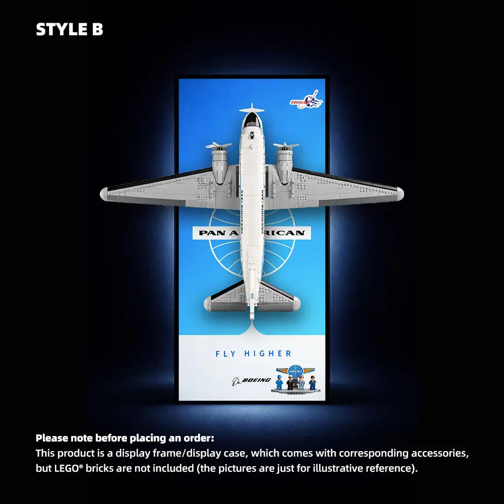 LEGO Display Wall Mount Frame for Douglas DC-3 PAN AM Airliner (11378)