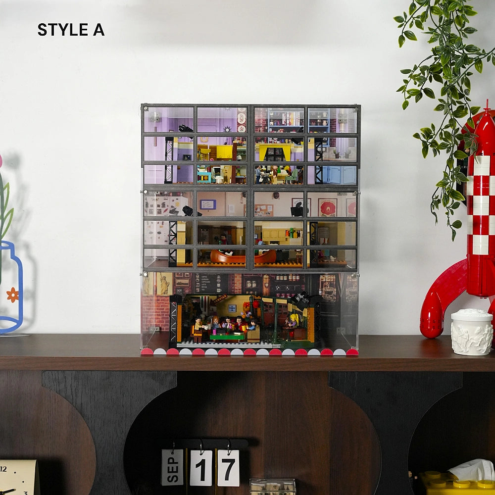 Acrylic Display Case for LEGO® Central Perk & The Friends Apartments – 3-Tier Window-Style Case (21319)＆(10292)