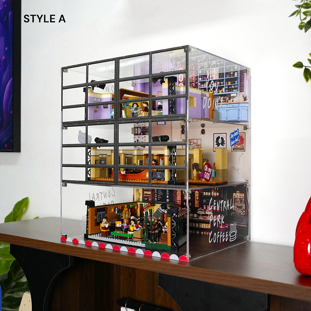 Acrylic Display Case for LEGO® Central Perk & The Friends Apartments – 3-Tier Window-Style Case (21319)＆(10292)