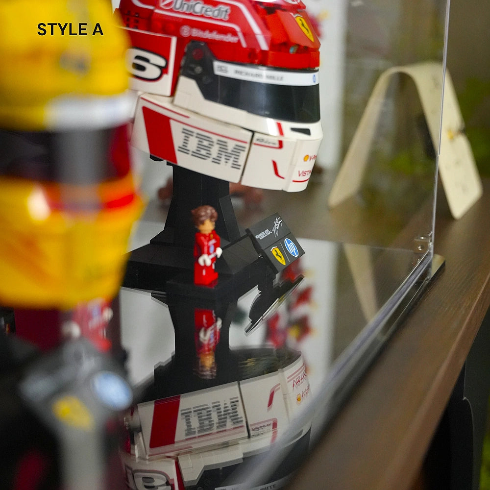 Acrylic Display Case for LEGO® Editions F1 Charles Leclerc Helmet & Lewis Hamilton Helmet (43014)&(43022)&(77242)