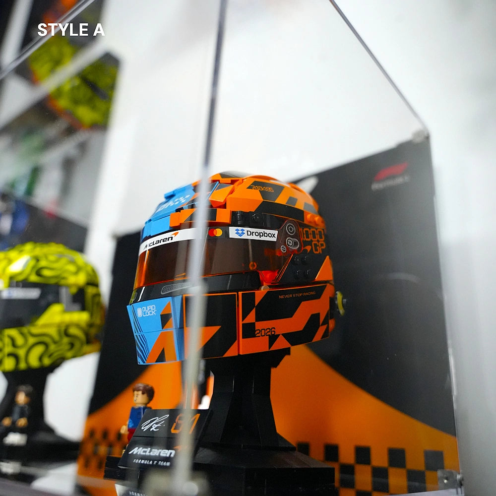 Acrylic Display Case for LEGO® Editions F1 Lando Norris Helmet & Oscar Piastri Helmet (43023)&(43017)&(77251)