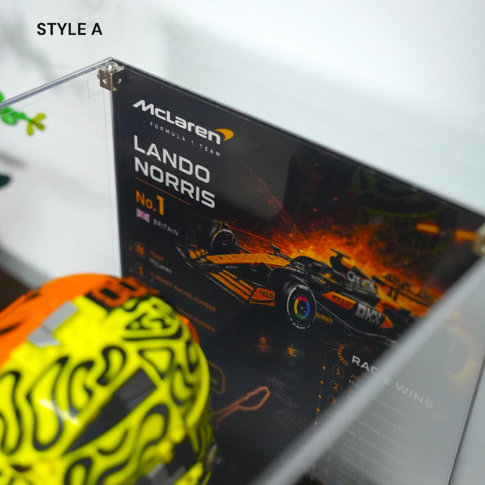 Acrylic Display Case for LEGO® Editions Mclaren Mastercard F1 Team Helmet (43023)&(43017)
