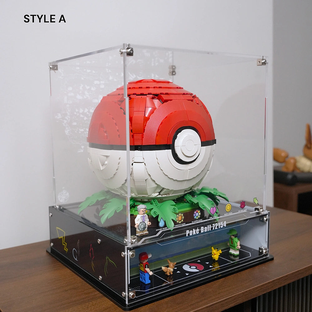 【Designer Edition】Acrylic Display Case for LEGO® Pokémon Iconic Trainer Moments: Poké Ball (72154)