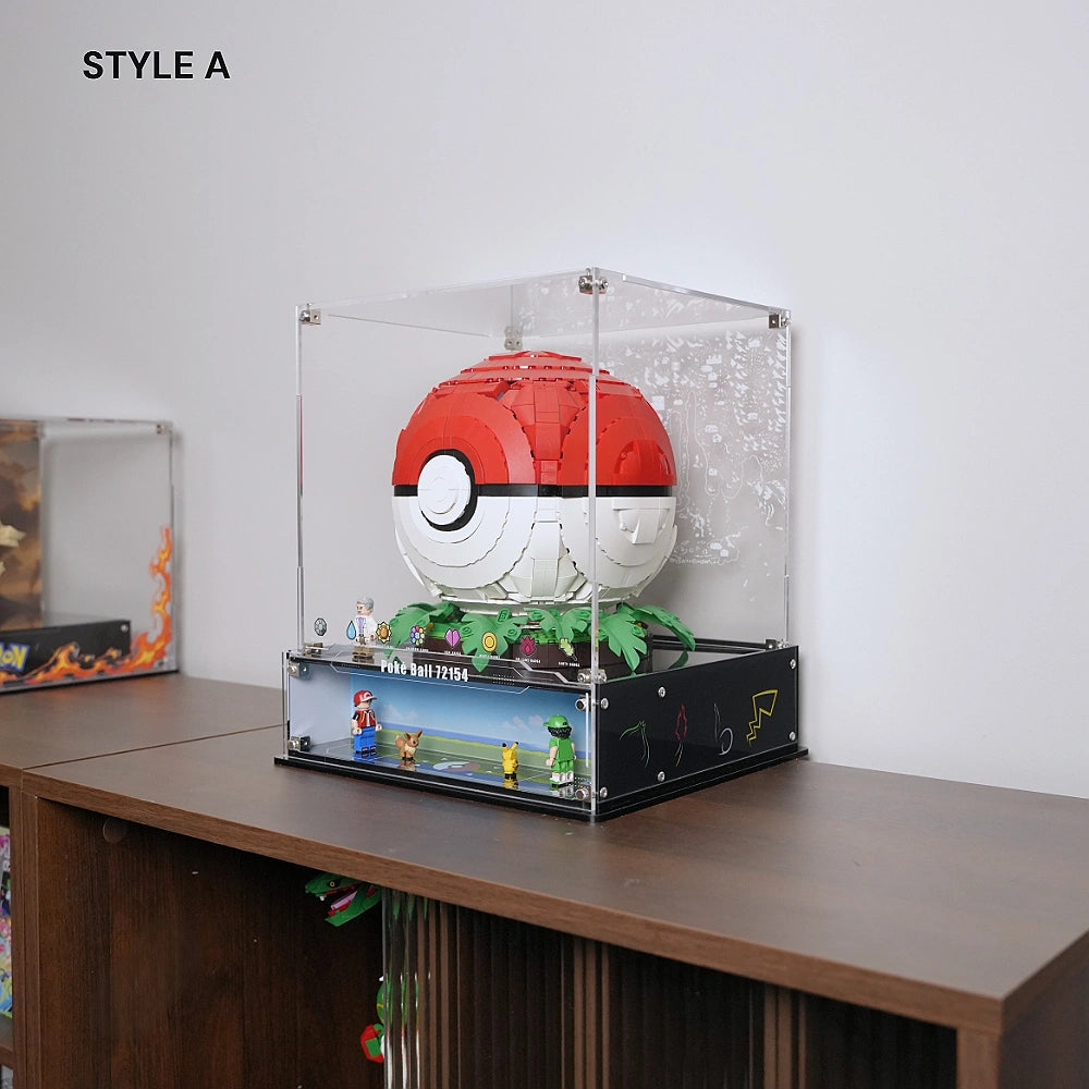 【Designer Edition】Acrylic Display Case for LEGO® Pokémon Iconic Trainer Moments: Poké Ball (72154)