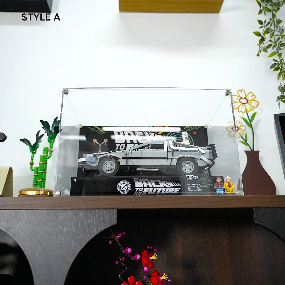 Vetrina LEGO per la macchina del tempo di Ritorno al futuro (10300)