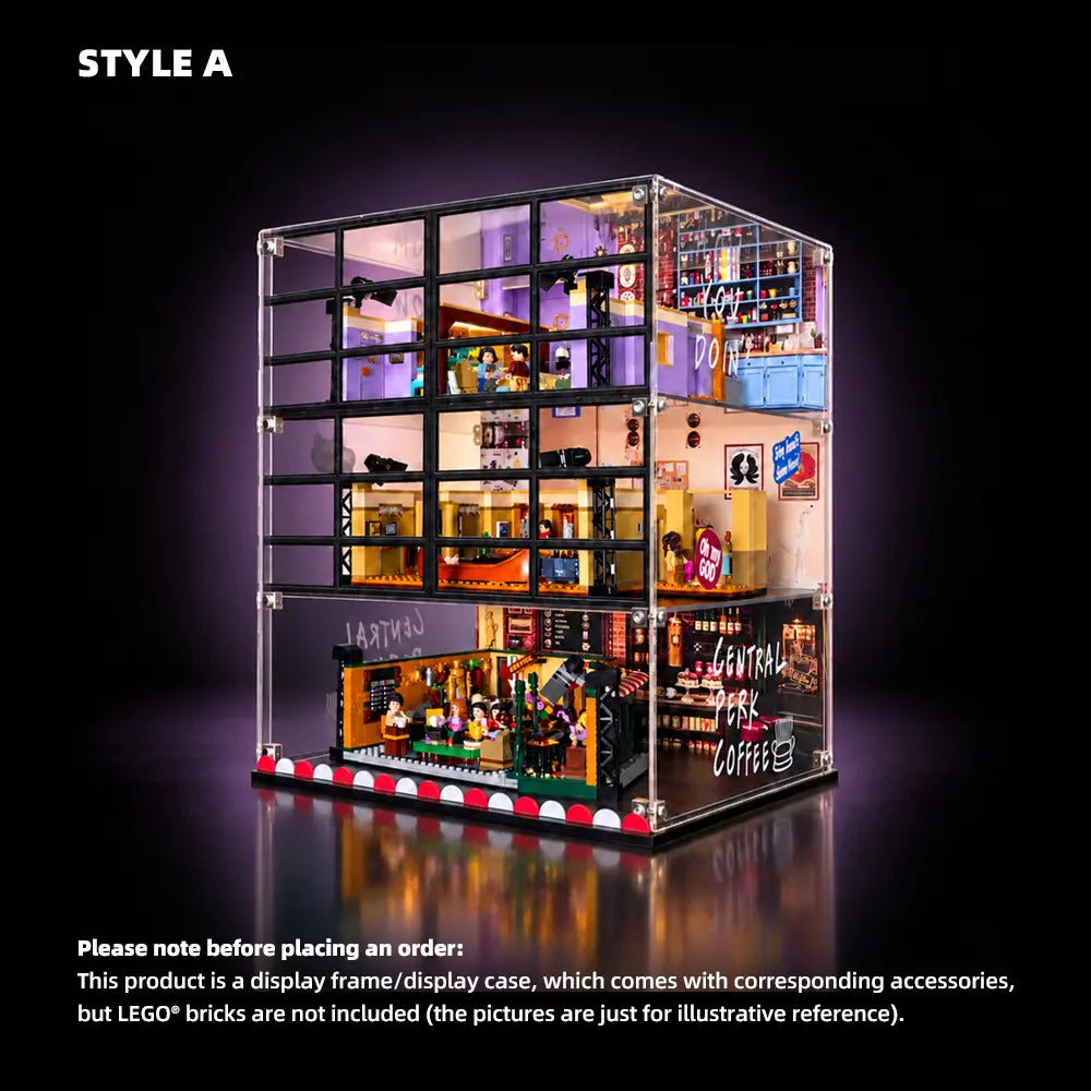 Acrylic Display Case for LEGO® Central Perk & The Friends Apartments – 3-Tier Window-Style Case (21319)＆(10292)A