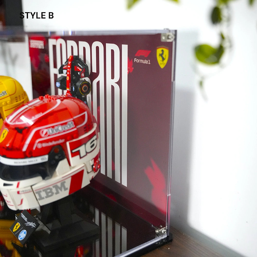 Acrylic Display Case for LEGO® Editions F1 Charles Leclerc Helmet & Lewis Hamilton Helmet (43014)&(43022)&(77242)