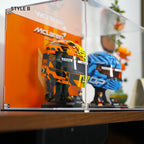 Acrylic Display Case for LEGO® Editions F1 Lando Norris Helmet & Oscar Piastri Helmet (43023)&(43017)&(77251)