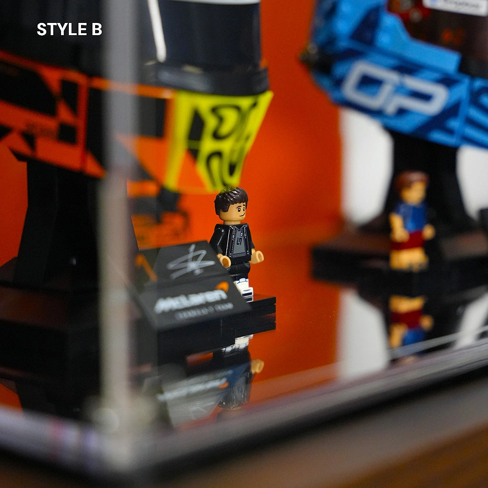 Acrylic Display Case for LEGO® Editions F1 Lando Norris Helmet & Oscar Piastri Helmet (43023)&(43017)&(77251)