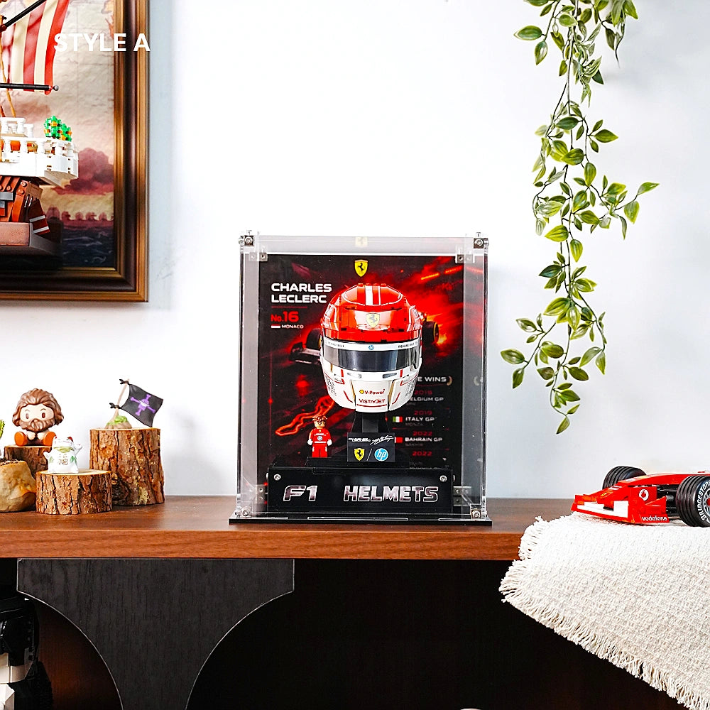 Acrylic Display Case for LEGO® Editions Scuderia Ferrari HP Helmet (43014)&(43022)