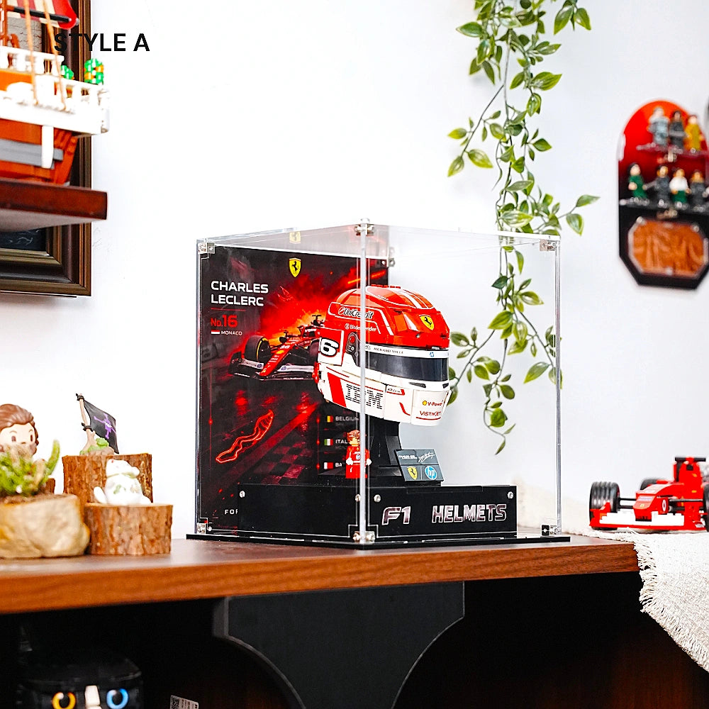 Acrylic Display Case for LEGO® Editions Scuderia Ferrari HP Helmet (43014)&(43022)