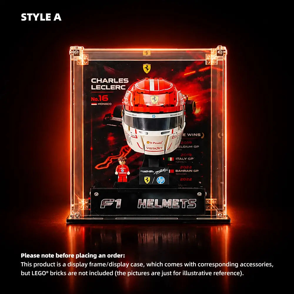 Acrylic Display Case for LEGO® Editions Scuderia Ferrari HP Helmet (43014)&(43022)