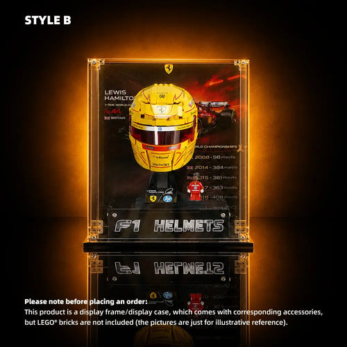 Acrylic Display Case for LEGO® Editions Scuderia Ferrari HP Helmet (43014)&(43022)
