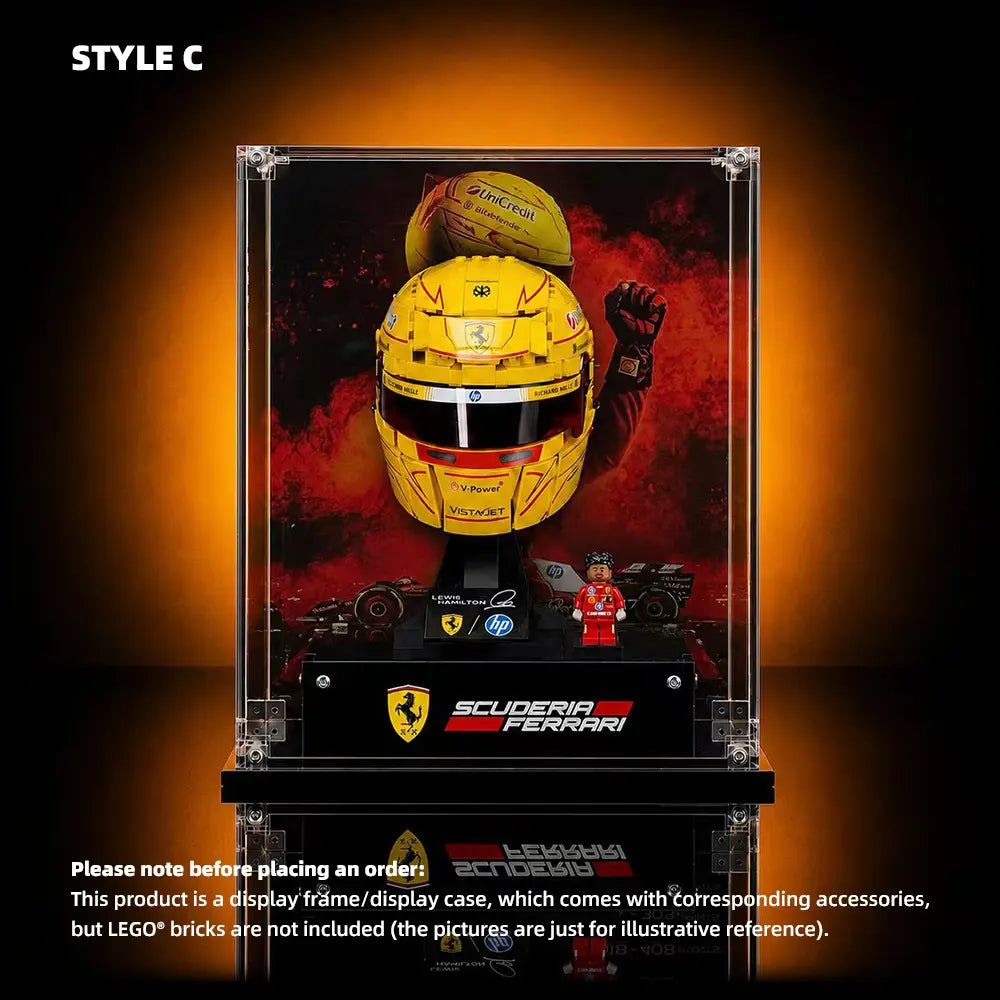Acrylic Display Case for LEGO® Editions Scuderia Ferrari HP Helmet (43014)&(43022)