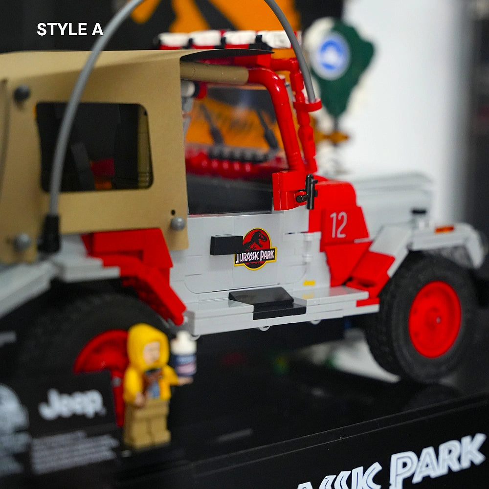 Vetrina in acrilico per LEGO® Jurassic Park Jeep Wrangler (77984)