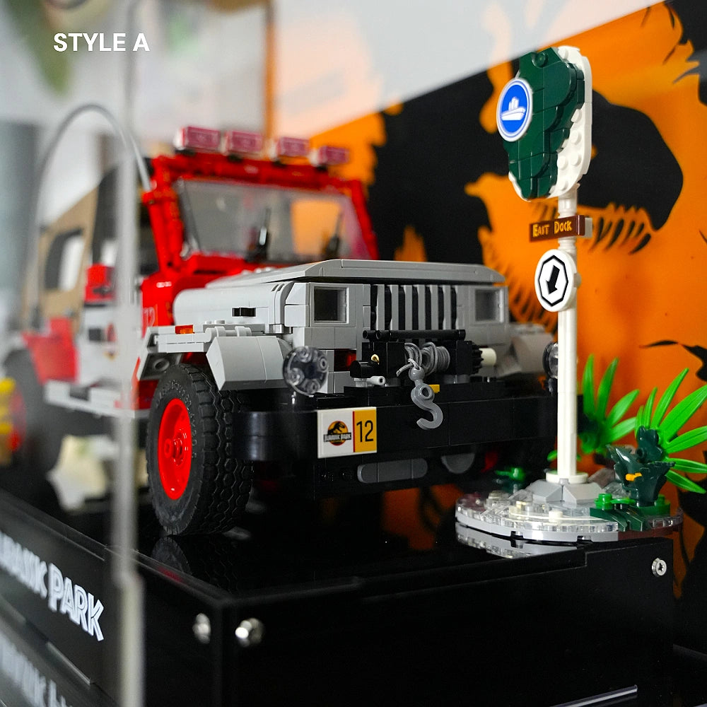 Vetrina in acrilico per LEGO® Jurassic Park Jeep Wrangler (77984)