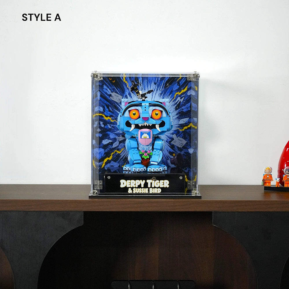 Acrylic Display Case for LEGO® KPop Demon Hunters™ Derpy Tiger and Sussie Bird (72537)