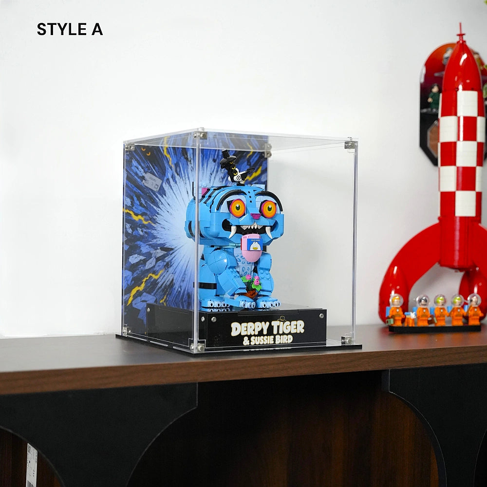 Acrylic Display Case for LEGO® KPop Demon Hunters™ Derpy Tiger and Sussie Bird (72537)