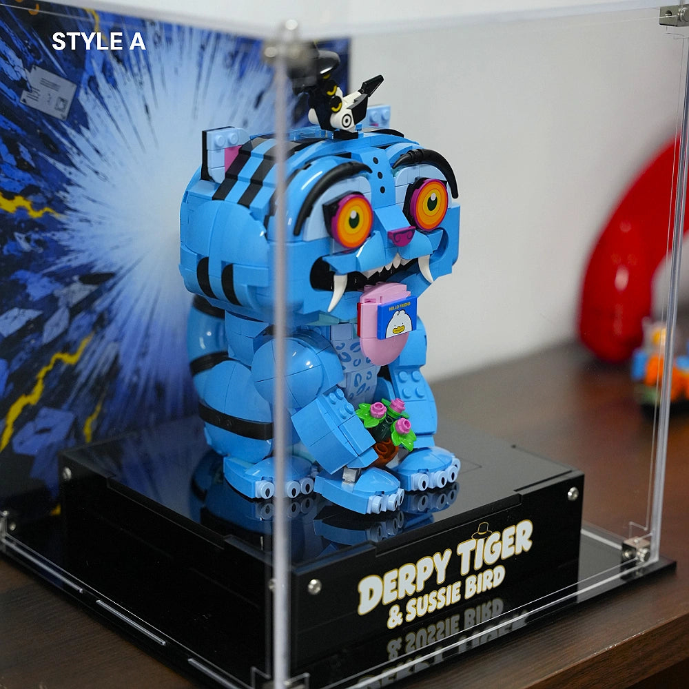 Acrylic Display Case for LEGO® KPop Demon Hunters™ Derpy Tiger and Sussie Bird (72537)