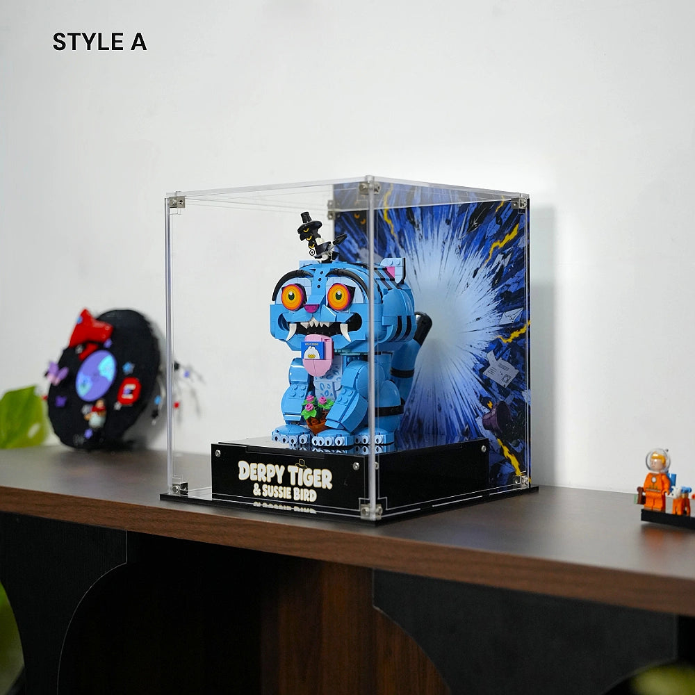 Acrylic Display Case for LEGO® KPop Demon Hunters™ Derpy Tiger and Sussie Bird (72537)