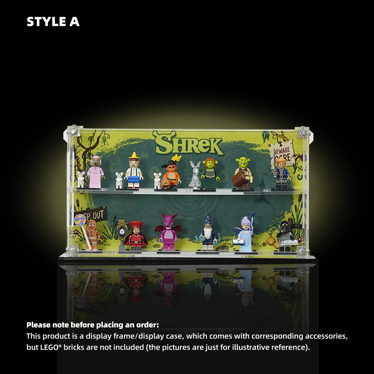 Acrylic Display Case for LEGO® Minifigures Shrek Series (71053)