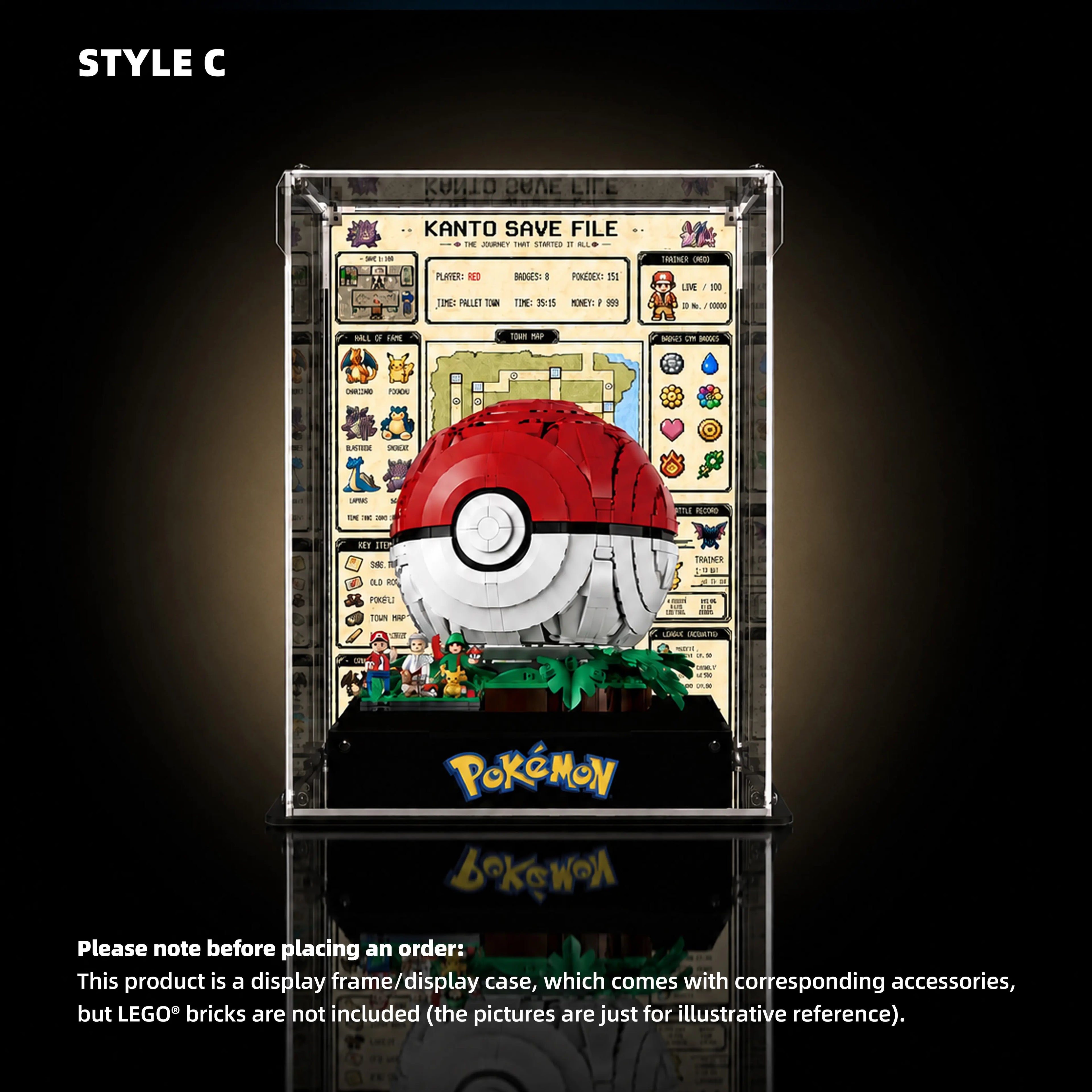 Acrylic Display Case for LEGO® Pokémon Iconic Trainer Moments: Poké Ball (72154)