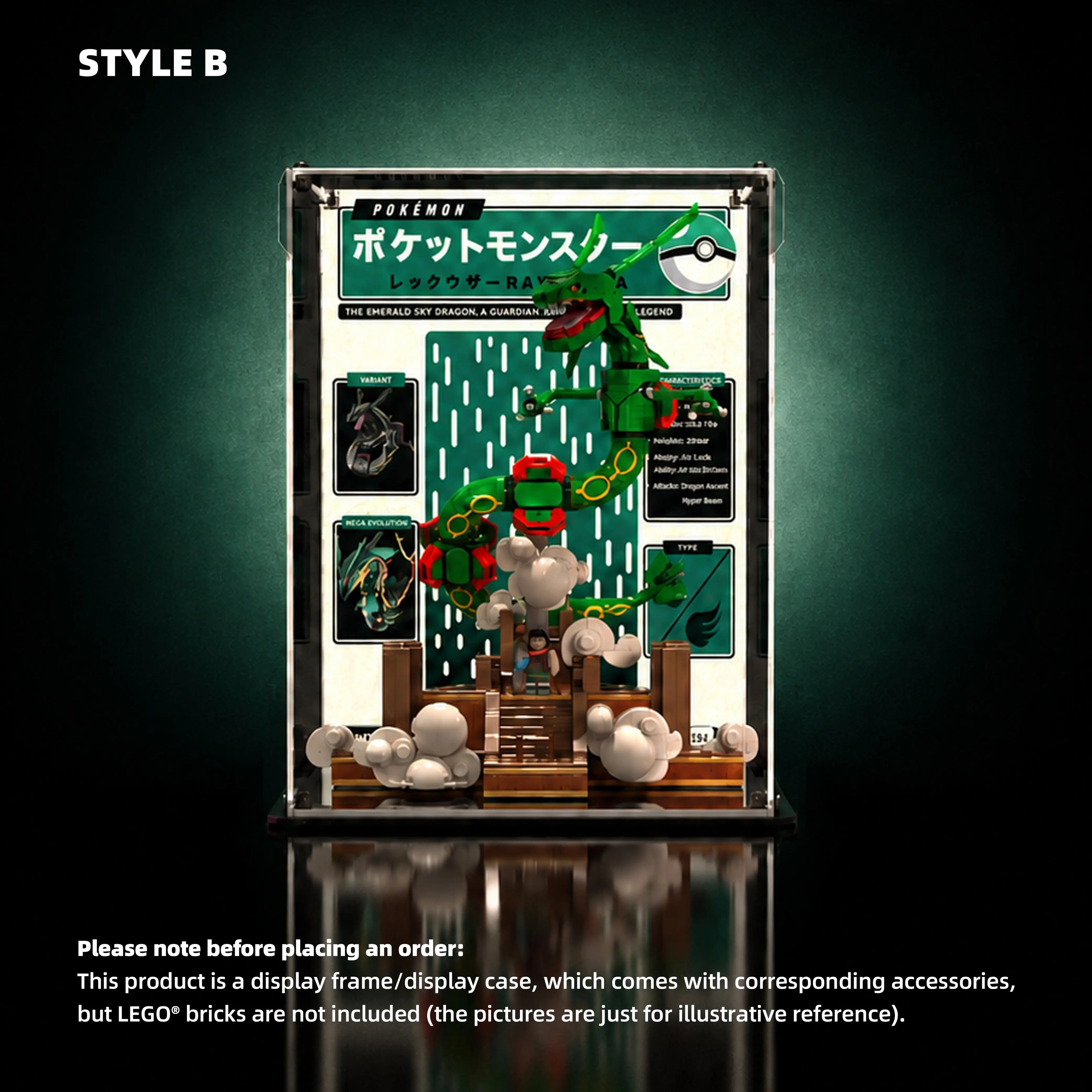 Acrylic Display Case for LEGO® Pokémon Rayquaza (72168)