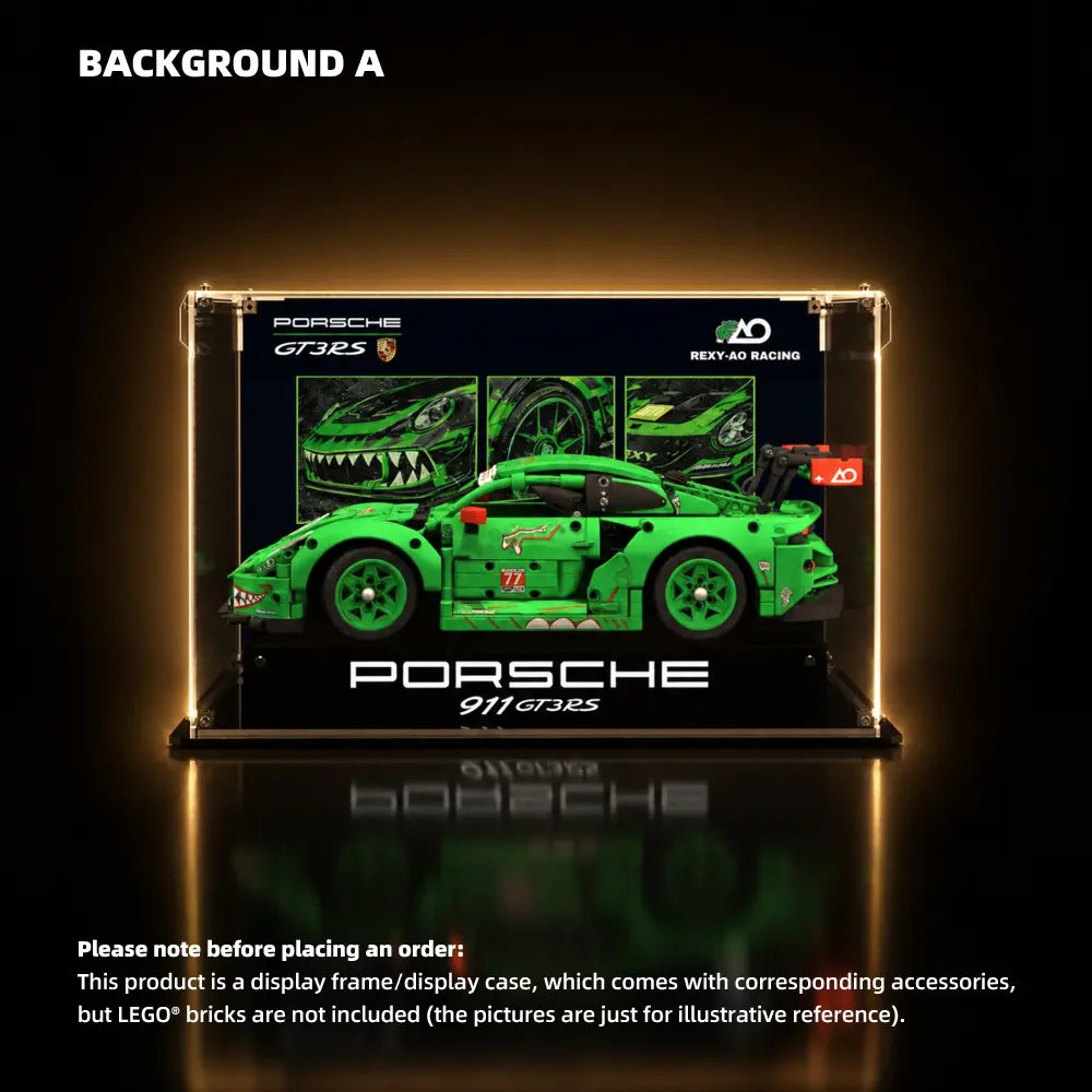 Acrylic Display Case for LEGO® Porsche 911 GT3 R REXY AO Racing Car (42224)