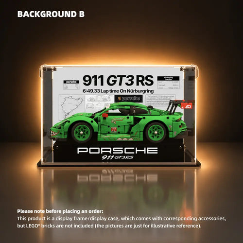 Acrylic Display Case for LEGO® Porsche 911 GT3 R REXY AO Racing Car (42224)