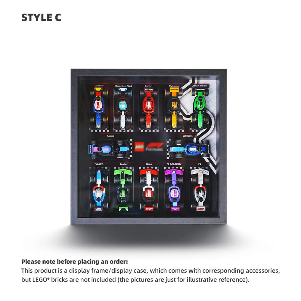 希少　AUTOart　F1 レーシング・ステアリング LCD テーブル・クロック LEGO F1 Display Case for Race Cars 71049 – Dia Display Studio