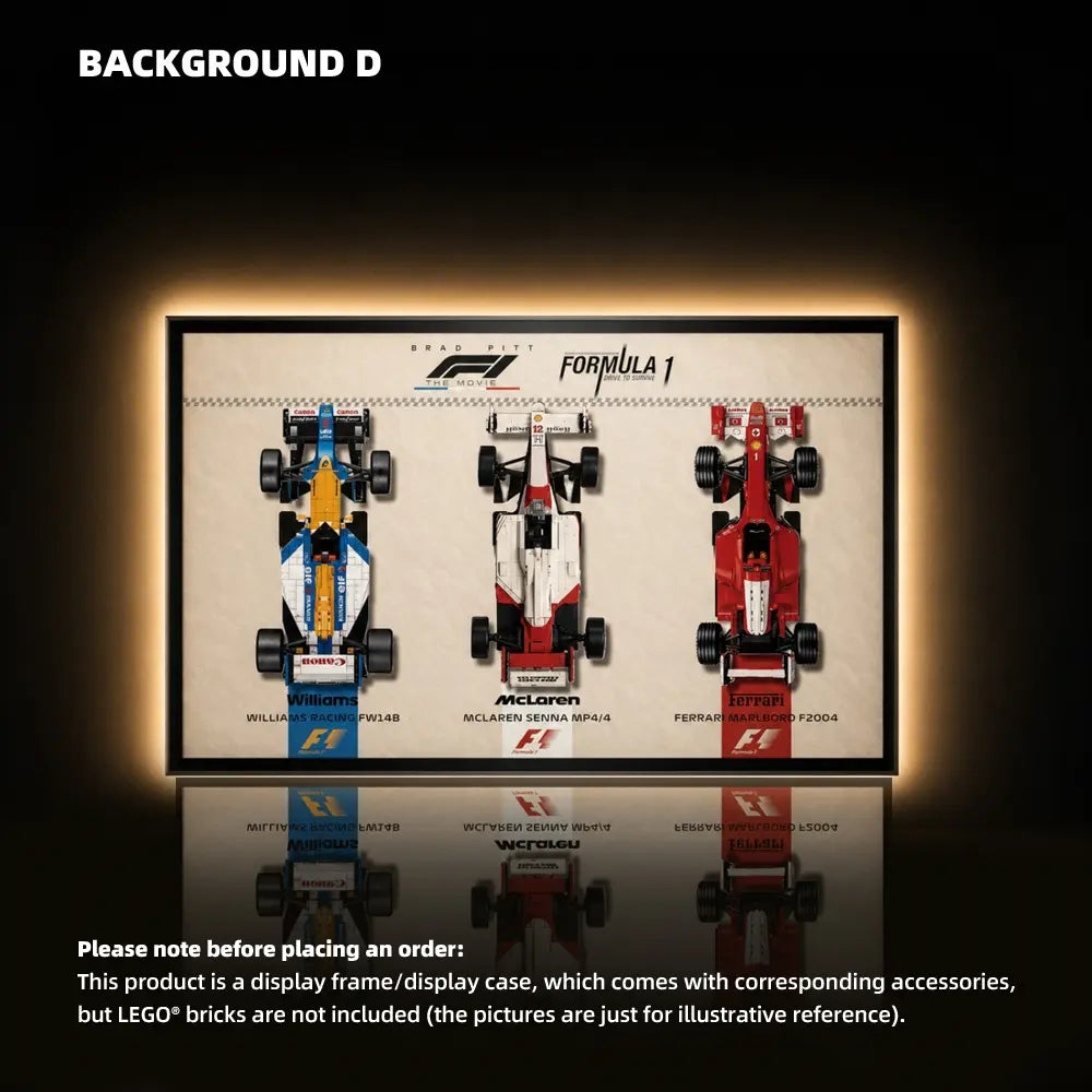Wall Display Frame for LEGO® F1 Legends (10330, 10353, 11375)