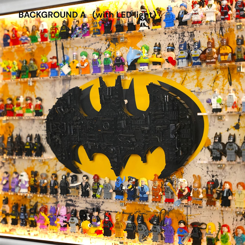 Dust Proof Wall mounted Display Case for LEGO® Batman Logo & Minifigure